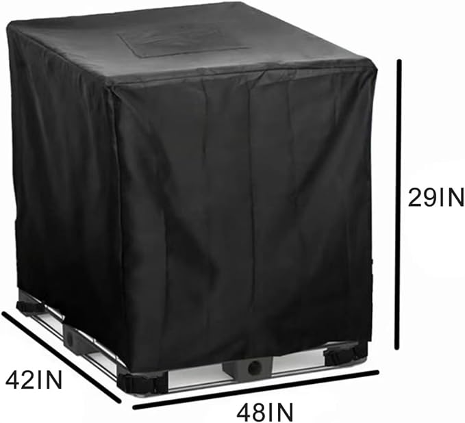 IBC Tote Cover 250 Gallon, Heavy Duty Waterproof IBC Tote Lid, Rain Barrel Cover, Water Tank Cover, Water Tote Cover, IBC Cover(Gray,180 Gallon)