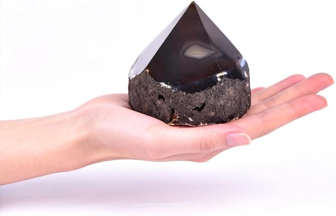 Raw Healing Agate Wand Crystal Geode Irregular Column 0.6-1.1 Lbs for Chakra Alignment Meditation Stone Grounding Energy for Beginners