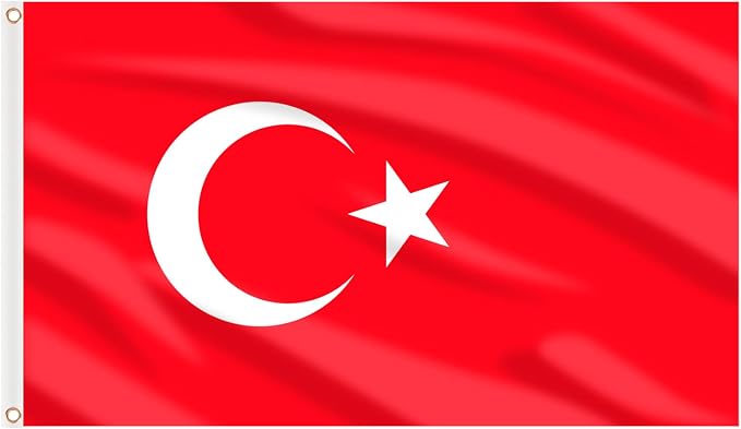 AhfuLife Turkey Flag 3x5 Ft, Large Turkey National Flags for Outside - Double Side with Brass Eyelets for Olympic Party Decorations, Bar Garden Street Decoration Indoor Outdoor
