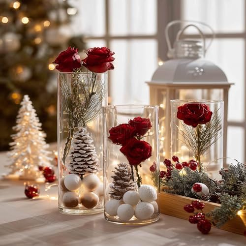 SUPMIND 12P Cylinder Vases for Table Centerpieces, 6inch Glass Flower Vases - Image 4