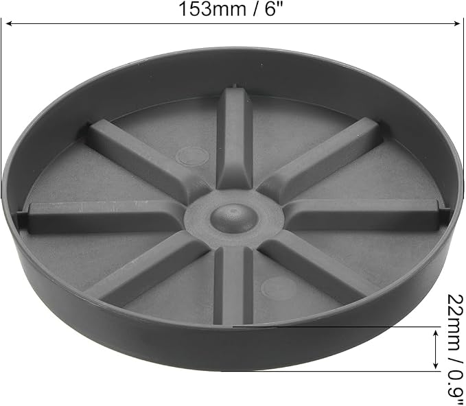 PATIKIL Plant Pot Saucers 6 Inch, 6 Pack Plastic Round Plant Pot Thicker Flower Drip Tray for Indoor Outdoor, Gray