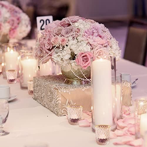 SHMILMH Clear Tealight Candle Holders Set of 24, Glass Votive Candle Holders with Rim for Wedding Table Centerpiece Birthday Party Christmas Decor - Image 4
