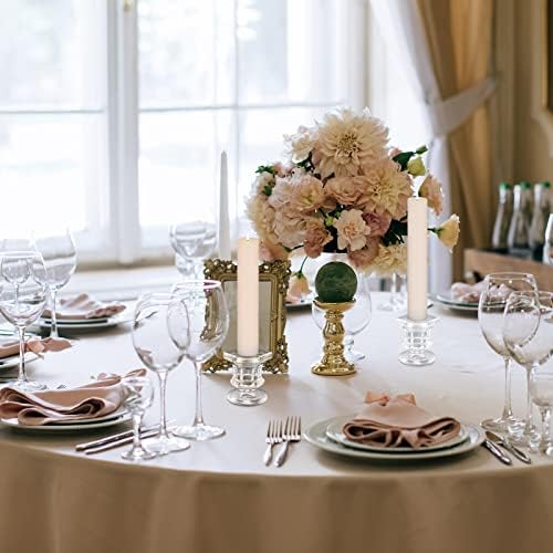 Potchen 18 Sets Glass Candle Holders Wedding Crystal, Clear, 18 Pieces - Image 3