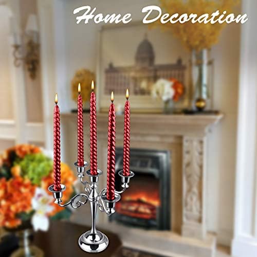 5-Arm Metal Candelabra Candle Holder Table Centerpiece, Copper - Image 4