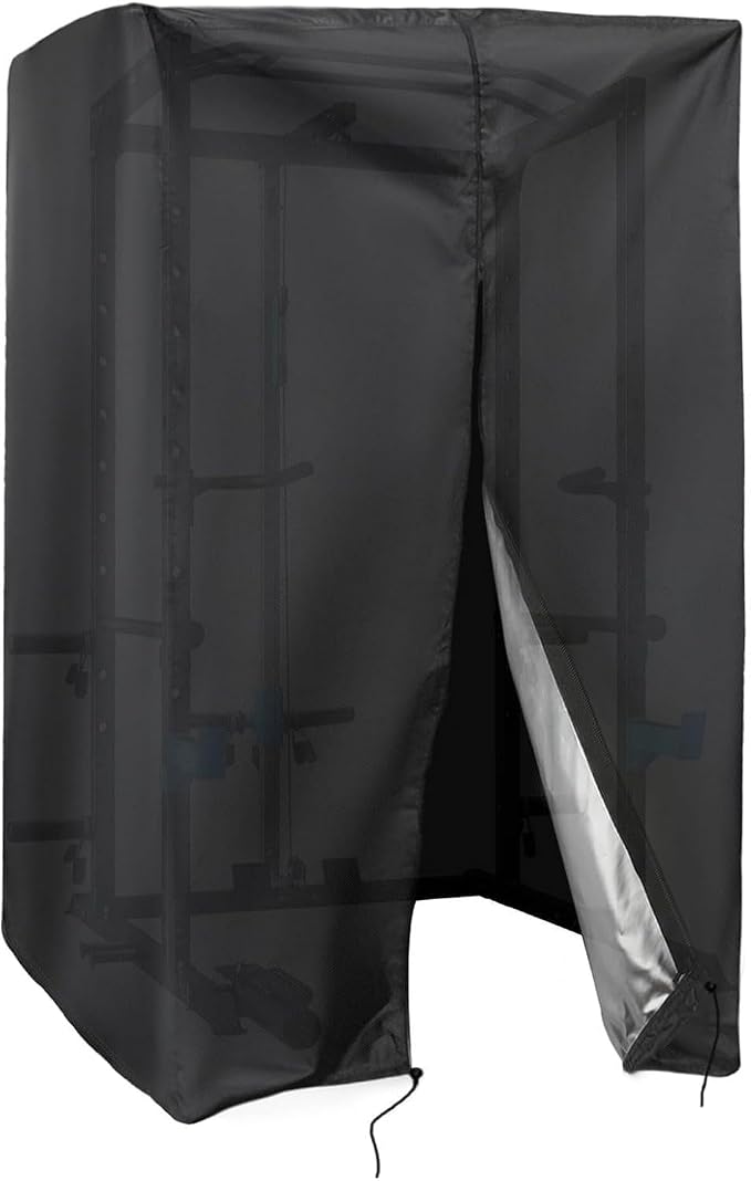Squat Rack Cover, Waterproof Outdoor Gym Equipment Covers with Zipper for Squat Rack/Weight Lifting Rack/Home Gym Workout Equipment