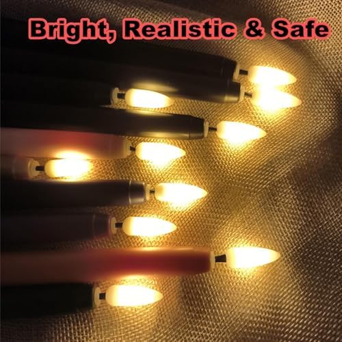 Black Halloween Flameless Taper Candles with Remote Timer Set of 4 - Image 6
