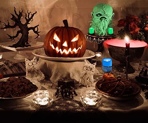 6 PCS Color Changing Remote Flameless Flickering LED Timer Votive Candles/Colored Battery Operated Tea Light Fake Candle for Outdoor Halloween Pumpkin Easter Christmas Decorations - Image 3