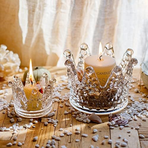 SOUJOY 18 Pack Tealight Candle Holder, Glass Crown Candle Holder, Crystal Votive Candle Stand for Dining Table Centerpiece Home Decor Wedding Part - Image 5