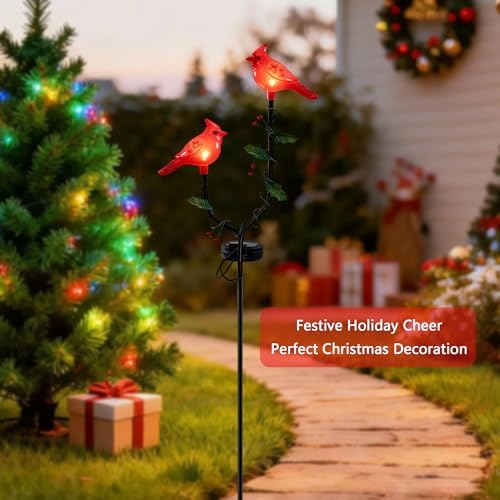 Cardinal Solar Lights Outdoor, Red Cardinal Memorial Garden Decor - Image 3