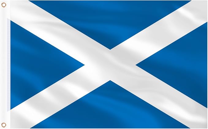 AhfuLife 2 Pcs Scotland Flags 3x5 Ft, Large Scotland Flags for Outside - Double Side with Brass Eyelets for for Olympic Party Decorations, Bar Garden Street Decoration Indoor Outdoor
