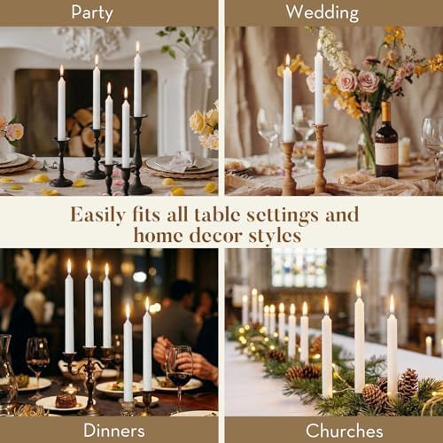 Ashlux Palm Taper Candles 12Pack, 10 Inch Unscented Dripelss Candlesticks - Image 7