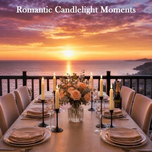 6Inch Flameless Taper Candles with Remote & 6 Batteries, Ivory - Image 6