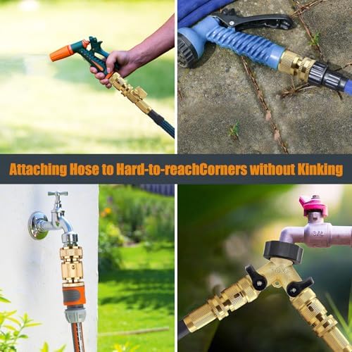 2PCS Garden Hose Quick Connect, Durable Quick Connect Hose Fitting, Heavy Duty 3/4 GHT Brass Quick Coupler for Pressure Washers, Sprinklers and Watering Systems - Image 6