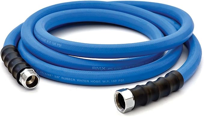 AG-LITE BSALONE15 1" x 15' Hot/Cold Water Rubber Garden Hose, 100% Rubber, Ultra-Light, Super Strong, 500 PSI, 50F to 190F Degrees, High Strength Polyester Braided, 2x Water Flow