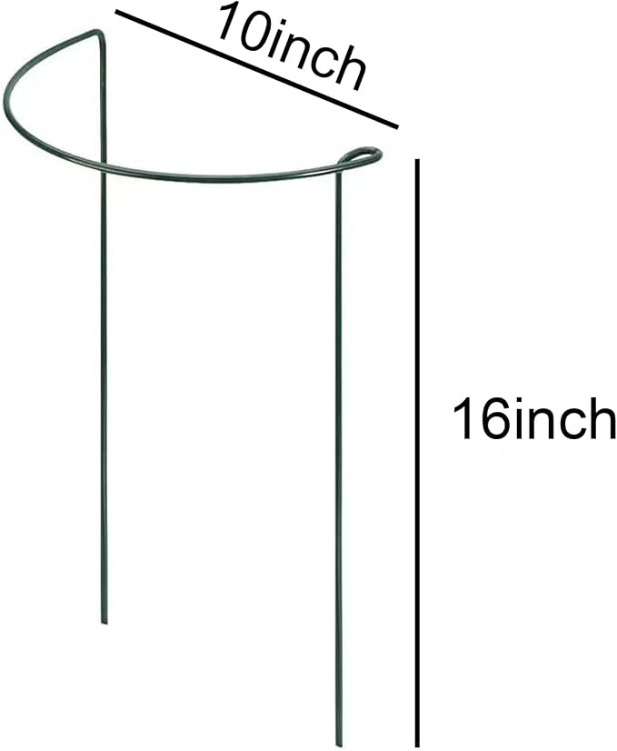 Plant Support Stakes,10Pack Metal Garden Plant Stake,Green Plant Support Ring Cage for Tomato,Rose,Flowers (10)