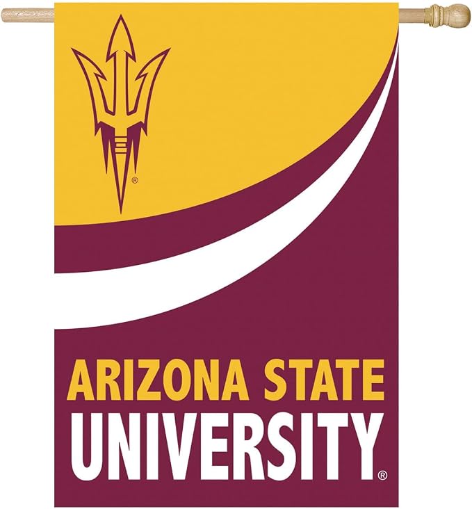 Team Sports America NCAA Arizona State University House Flag, 28 x 44, Double Sided Garden Flags for Outside, Outdoor College Flags & Banners for Garden Patio, Indoor Wall Decor Flag for Room