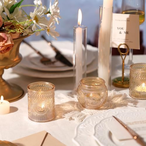 DARJEN Gold Votive Candle Holders Set of 36 - Glass Candle Holder Bulk for Table Centerpiece, Tea Lights Candle Holders for Home, Party & Wedding Shower Decorations - Image 2
