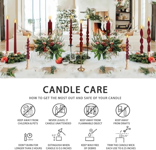 Dripless Taper Candles Red Candlesticks,5inches Short Tapered Candle Green Candle Sticks Christmas Dinner Candles for Home Decor Home Weddings Festive Seasons Holiday,7-RG - Image 2