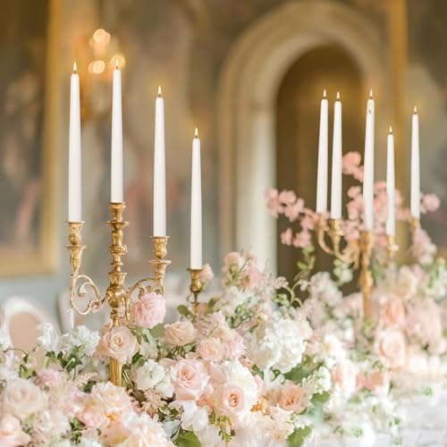 12Pack 10inch White Taper Candles-Dripless, Smokeless and Unscented-Long Burning for Home décor,Dinner Table,Halloween,Vigil,Advent - Image 3