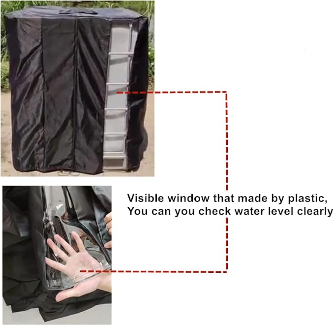 2 Pack IBC Tote Cover, 600D Heavy Duty Waterproof Cover for 1000L IBC Container Rain Water Tank, Outdoor 275 Gallon Rain Barrel, Anti-Dust, Sun Protective