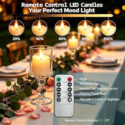 Rechargeable Flameless Tea Light Candles with Timer Remote, 1.5"x2.2" Electric Fake Flickering Votive Candles for Anniversary Wedding Centerpiece Table Decor Funeral Halloween Christmas (6 Pack) - Image 4