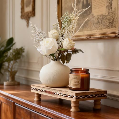 Bathroom Tray Pedestal Stand, Waterproof Wood Riser for Bathroom Counter - Image 3
