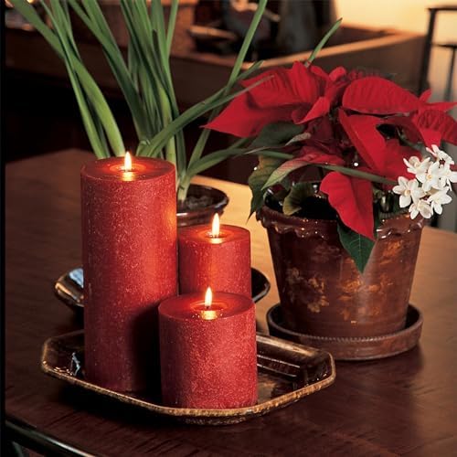 Root Candles Unscented Pillar Candles Beeswax Enhanced Textured Timberline™ Pillar Candle, 3 x 9-Inch, Dark Olive - Image 4