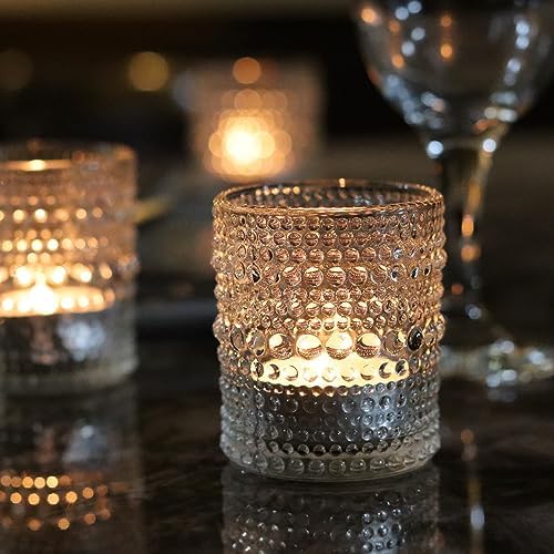 36 PCS Clear Glass Votive Candle Holders Set Hobnail Tealight Candle Holders for Fall Decor, Halloween, Weddings, Birthday Table Centerpiece Decorations - Image 2