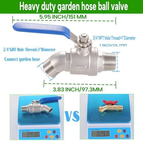 3-Size IBC Tote Adapter, 275-330 Gallon IBC Tote Adapter 2.44" Fine, 2" Fine and 2" Coarse Thread + 304 Stainless Steel 3/4" Garden Hose Faucet for Garden Hose Connectors - Image 5