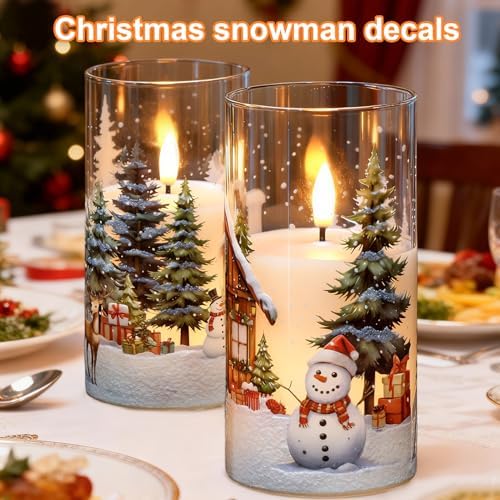 Christmas LED Glass Flameless Candles Battery Operated with Remote Timer - Image 4