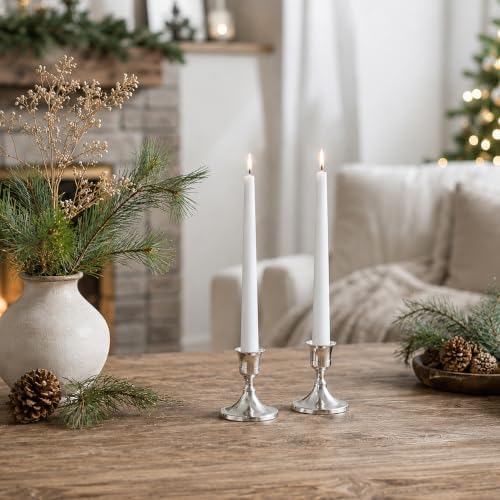 zeochyni Silver Taper Candle Holders Set of 2 - Image 4