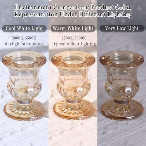 Letine Gold Candlestick Holders Set of 12-2.5" H Taper Candle Holders Bulk -Gold Glass Candle Holder for Valentine's Day, Christmas, Rustic Wedding Centerpieces, Party Decor - Image 2