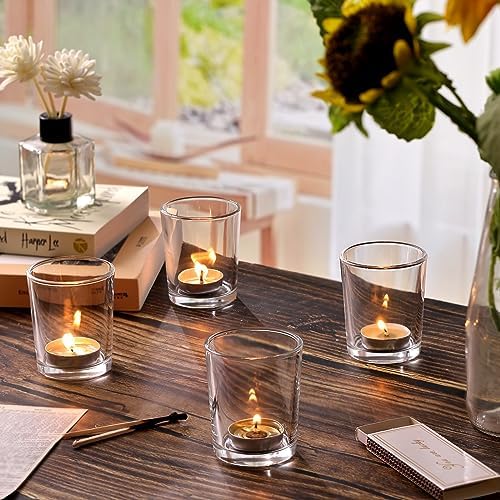 DARJEN 24Pcs Clear Votive Candle Holders Clear Tea Lights Candle Holder - Image 3