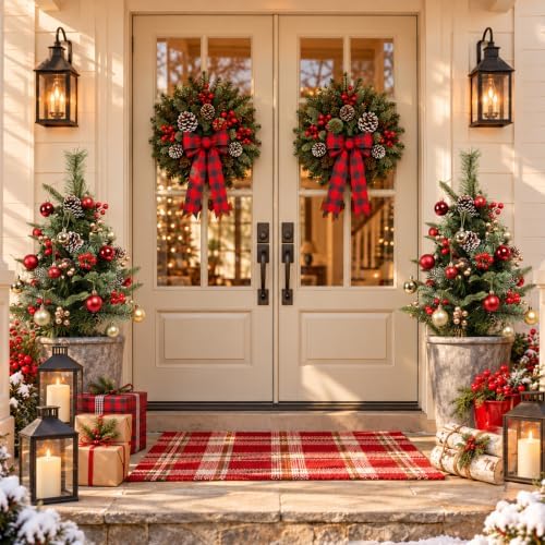 2 Pack 2.5FT Pre-Lit Pathway Christmas Trees Outdoor, 35 LED Lights - Image 4