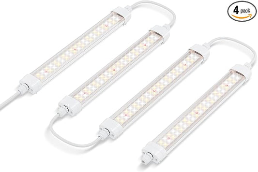 Spider Farmer Glow30 LED Grow Lights Kits, Sunlike Full Spectrum Integrated Plant Waterproof Growing Lamp Supplemental Bars for Grow Tent Indoor Greenhouse Plant Seedling Veg Flower, 4-Pack