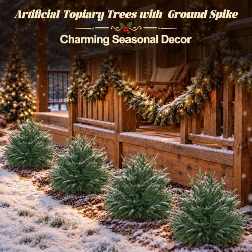 Artificial Norfolk Pine Tree Outdoor Christmas Decor, 2FT Topiary - Image 5
