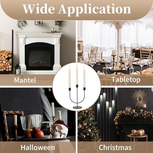 Sziqiqi Black Candelabra Candle Holders Set of 2, 3 Arm Candelabra - Image 6