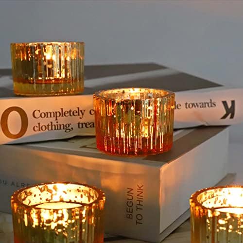 VOHO Mercury Gold Candle Holders for Wedding Decor, Tealight Candle Holder - Image 4