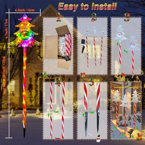 30.7'' Christmas Solar Stake Lights Outdoor Garden Decorations - Image 4