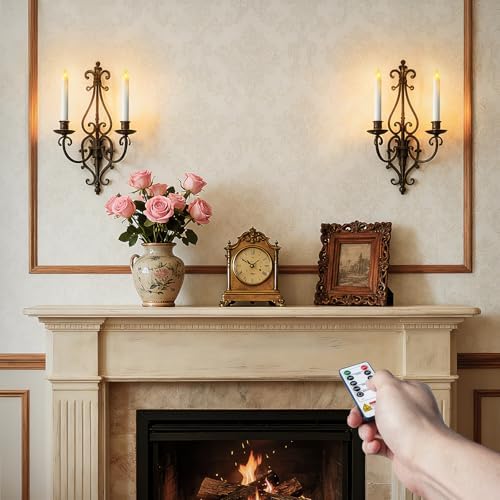 7 Inches Dripless Flameless Taper Candles with Remote Timer Dimmer, Real Wax Battery Candlesticks, 3D Flame Fake Candlesticks for Home Wedding Christmas Decor, White, 6 Pcs - Image 6