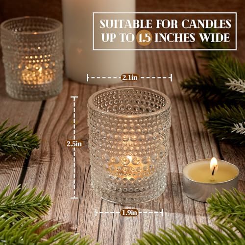 12 Pack Votive Candle Holders, Clear Tea Light Candle Holders for Home - Image 2