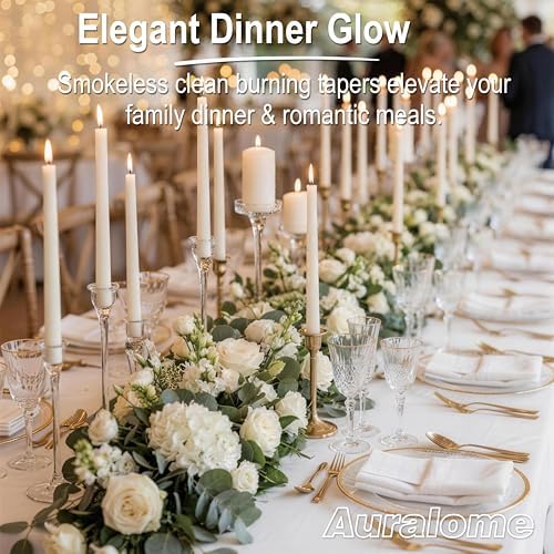 10-Inch White Taper Candles - Dripless Candlesticks Smokeless Tapered Candle Tall Unscented Long Tapered Candle Paraffin Wax with Cotton Wicks for Dinner Wedding Parties Slow Burn of 12 Pack - Image 6