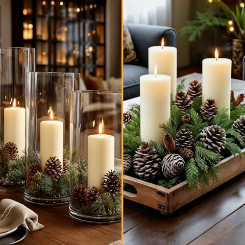 Pillar Candles Ivory 6 Pack, 2.8x8 Inch Unscented Candle - Image 4