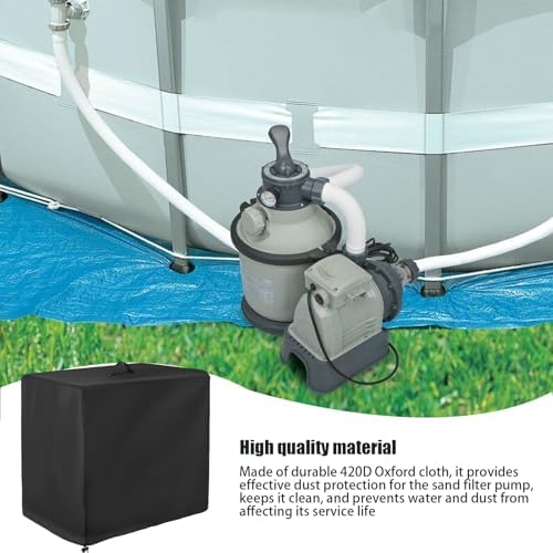 Sand Filter Pump Cover for Int-ex Pool Sand Filter Pump,420D Oxford Fabric,Sand Filter Pump Outdoor Waterproof Protection Cover for A bove Ground Pools Pump