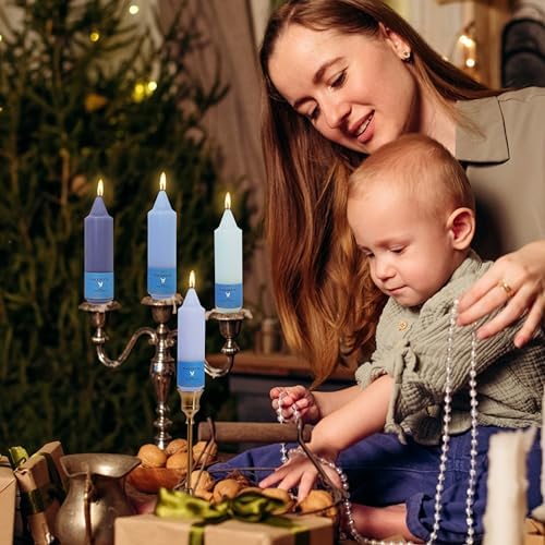 Unscented Dripless Taper Candles Gradient Blue 5INCH Smokeless Short Taper Candlesticks for Dinner Weddings Birthday Party Home Décor - Image 6