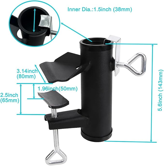 Patio Umbrella Holder Clamp,Heavy Duty Patio Umbrella Clamp Deck Umbrella Stand,Metal Umbrella Clamp Outdoor Umbrella Mount Bracket for Fences,Railing,Deck,Bench,Boats,Bleachers