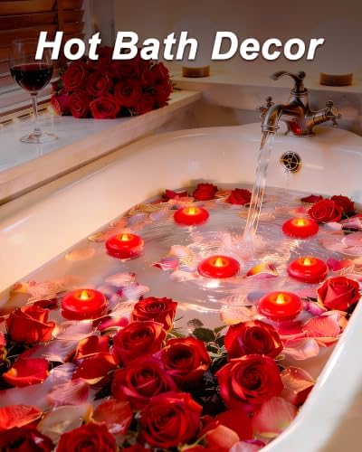 Homemory 12Pack 3" Red Flameless Floating LED Candle, Waterproof Tealight - Image 5