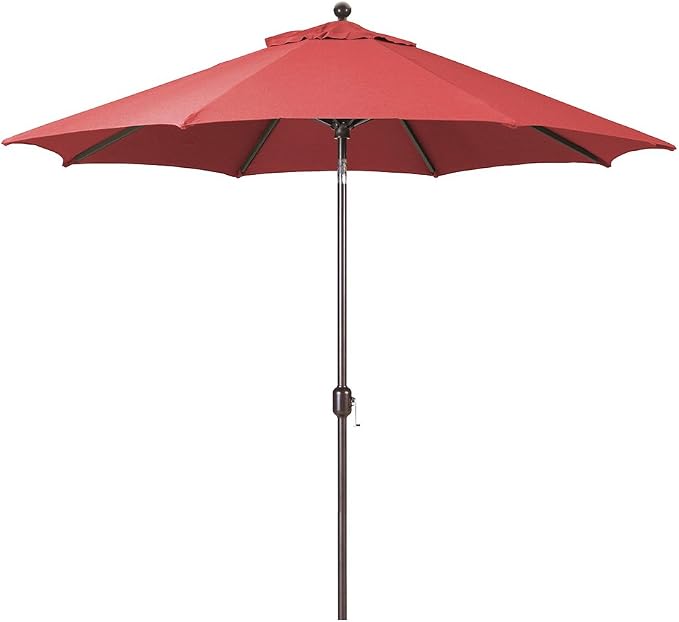 Galtech Deluxe Auto Tilt Market Umbrella, 7.5ft - Outdoor Patio, Deck, Pool, Backyard Stand Alone Umbrella - Octagon, Heavy Duty w/Bronze Frame & Sunbrella Fabric (Henna)