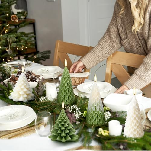 Conelist 6 Pcs Christmas Tree Candles Decorative Xmas Wax Candles Decor - Image 4