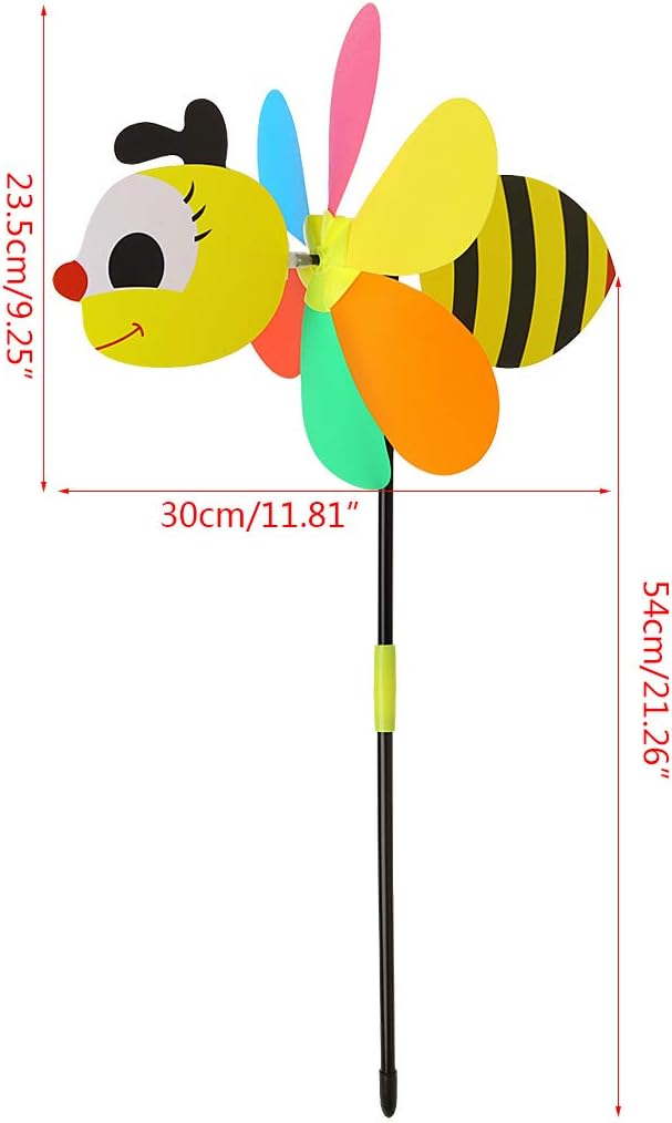 New Sell 3D Large Animal Bee Windmill Wind Spinner Whirligig Yard Garden Decor Outdoor Decorations for Patio Wall Metal